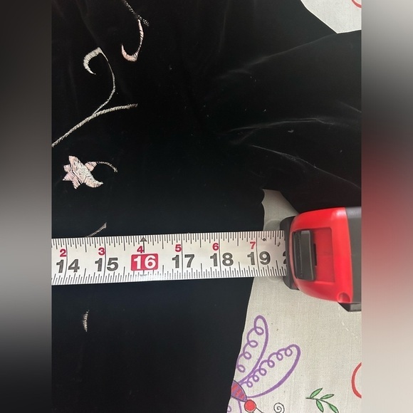 RARE Vintage Ungaro Ter Black Velvet Embroidered Jacket Sz 12 - Picture 11 of 15